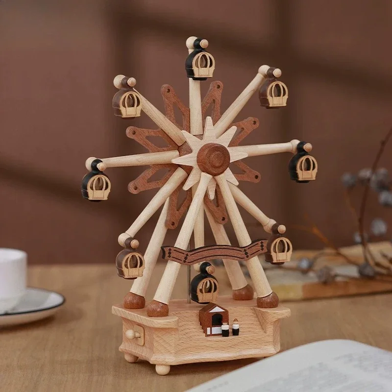 NEW Wooden Ferris wheel Music box Sankyo music box Birthday children give girls girlfriends gifts