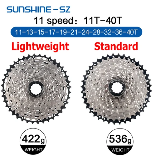 Imagen 2 del producto Sunshine MTB 11S Cassette bicicleta de montaña trinquete 11 velocidades K7 para Shimano Deore 11V M5100 40 42 46 48 50 52T piezas de ciclismo