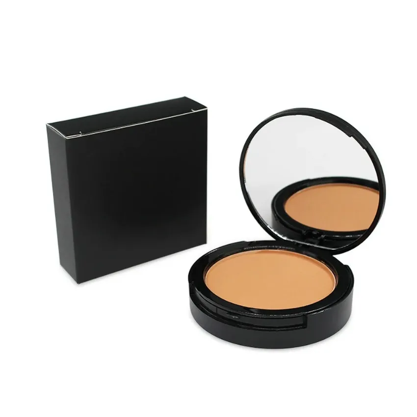 Custom 5colors Matte Concealer Pressed Powder with Puff Nude Oil Control Brighten Easy To Wear Face Beauty Makeup Powder Bulk