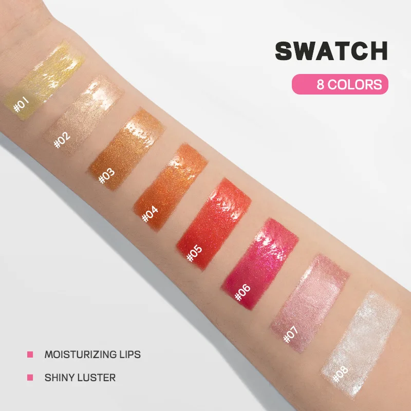 1 Stück Spiegel Lip gloss wasserdicht feuchtigkeit spendend durchscheinen den Glitzer flüssigen Lippenstift Schimmer plump ing Lippen tönung Make-up Kosmetik