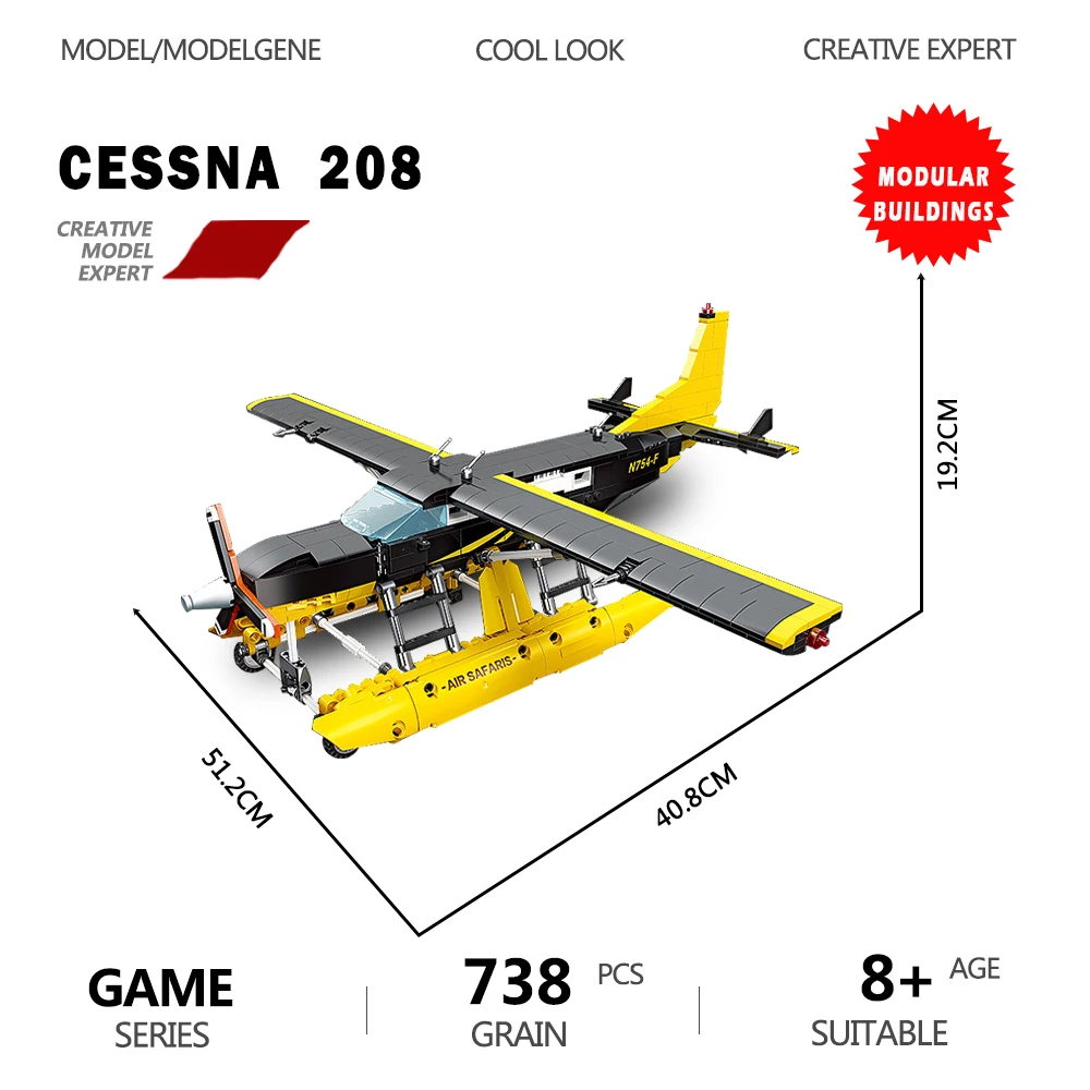 

Military Cessna 208 Attack Model Building Blocks Soldiers Army Plane Aircraft Bricks Toys For Christmas Thanksgiving Days Gifts