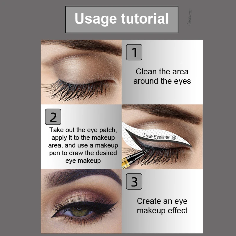 Plantillas de maquillaje para ojos, tarjeta adhesiva, delineador de ojos, sombra de ojos, herramienta de modelado perezoso de 3 minutos, guía de dibujo de estilo, nuevo estilo