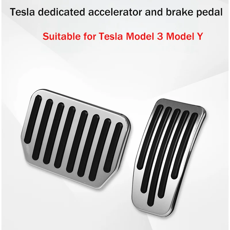 For Tesla Model 3 Y Car Foot Pedal Pads Covers Brake Gas Pedal Aluminum Alloy Non-slip Rest Pedal Accessorie