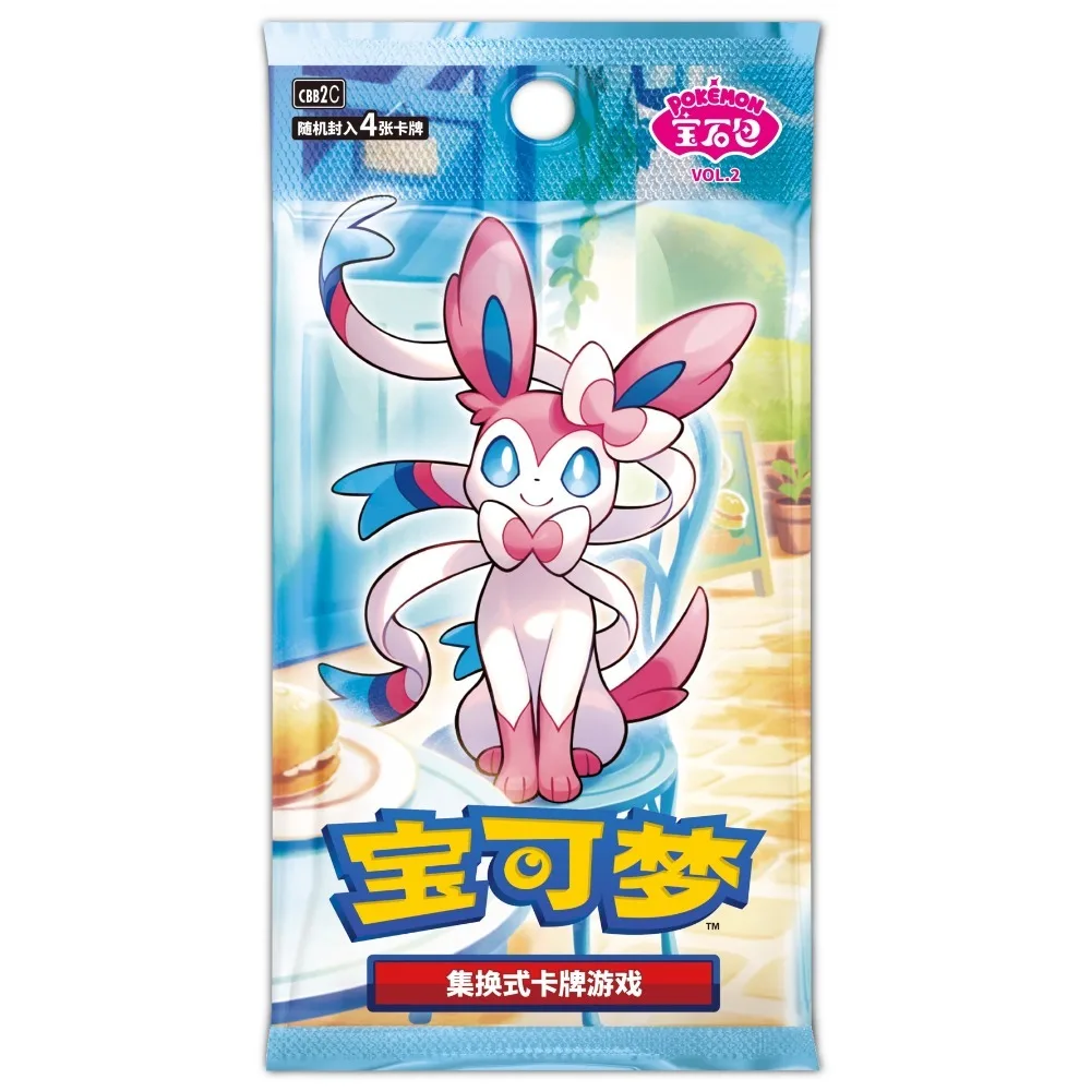 

Original Game Cards Gem Pack Vol.1 Vol.2 Chinese Cards PTCG Eevee Album Scarlet and Violet Trading PTCG Bag Box Card Toy Gift