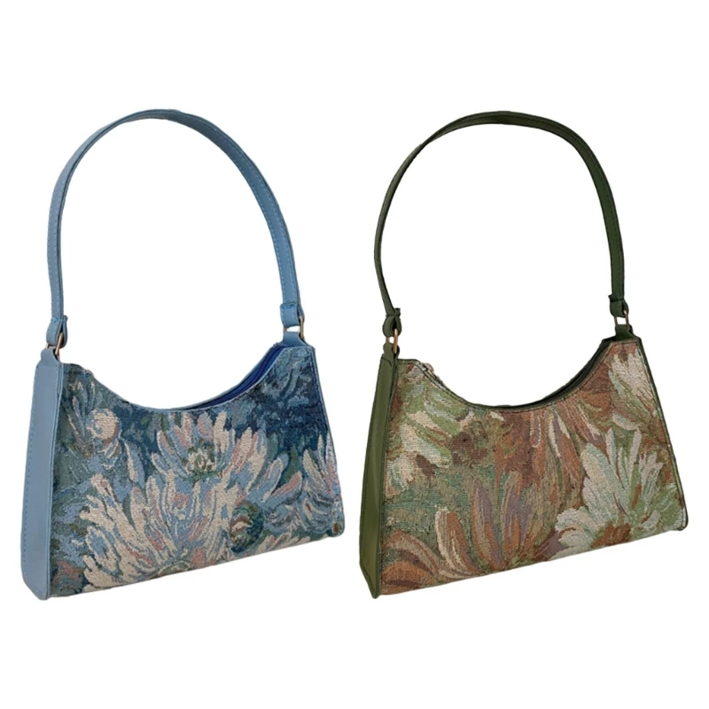 

2023 Underarm Bag Versatile Trendy Tote Nylon Handbag Oil Painting Shoulder Bag