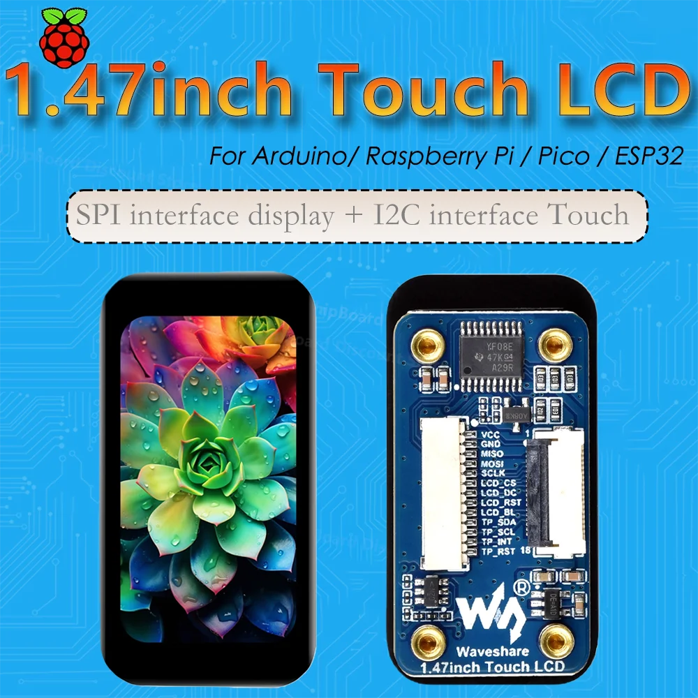 Waveshare 1.47inch Touch LCD AXS5106L TouchScreen JD9853 Display For Raspberry Pi /Arduino/ Pico / ESP32