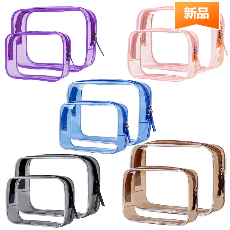2 шт., женская портативная дорожная сумка для стирки, прозрачная водонепроницаемая сумка для хранения макияжа, большой вместительный косметический органайзер, косметический чехол
