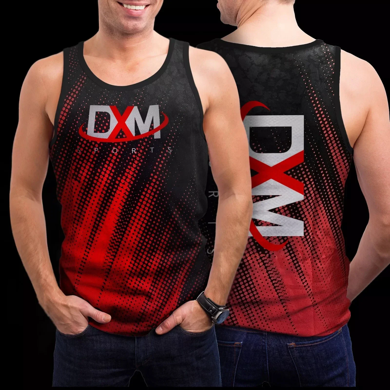 

Men's New Gym Tank Tops Sports DXM Boxing Vest Sleeveless Basketball Vest Breathable Sleeveless Vest Motorcycle Top T-shirt