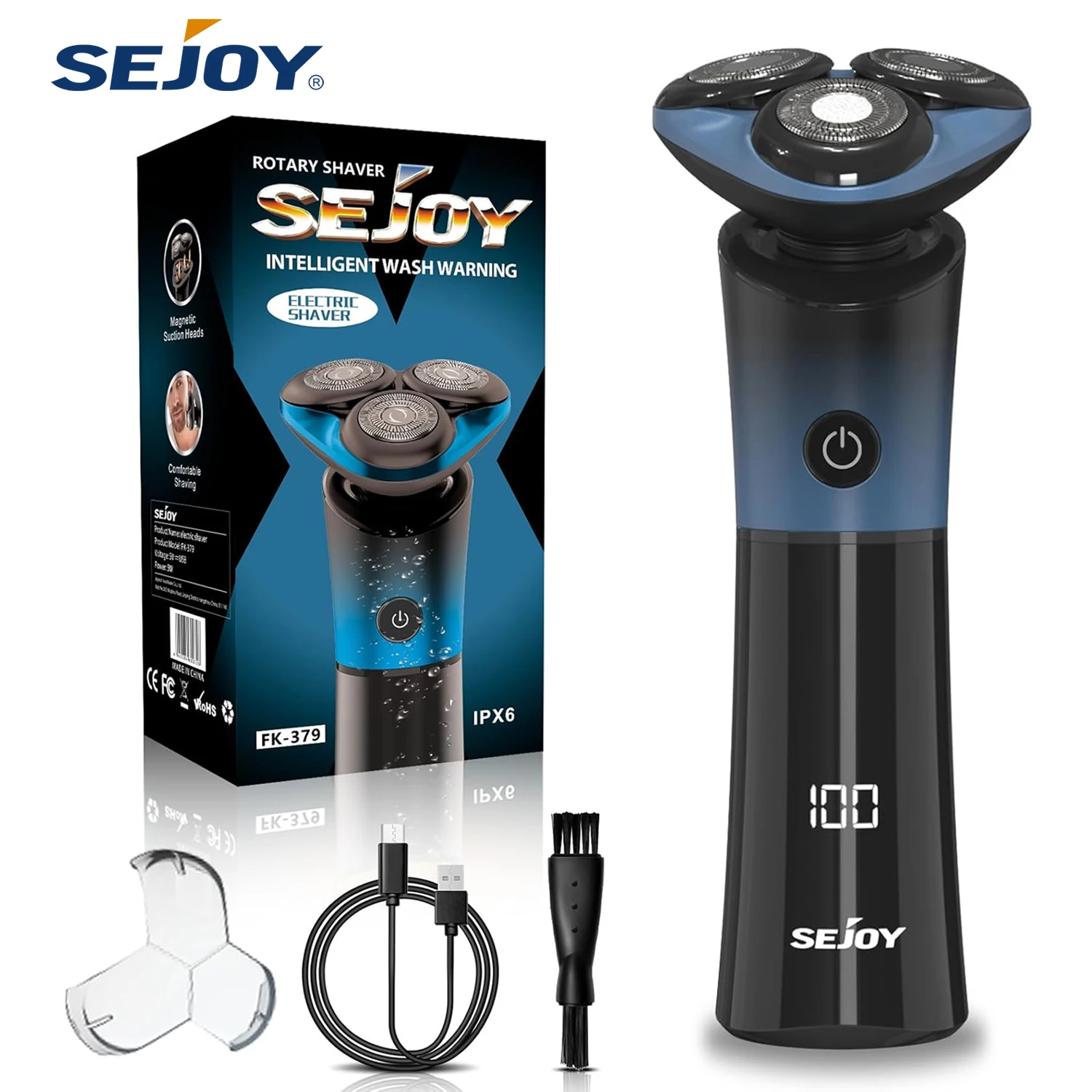 Sejoy Electric Shavers for Men Electric Razors Rechargeable Magnetic Head With Quick Release Blade Self-Sharpening Long Life