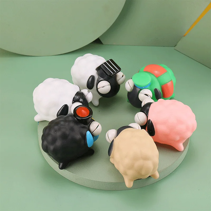 6Pcs Sheep Squeeze Toy, Funny Pop Out Eyes Squishy Stress Relief Toys, Novelty Relaxation Toys for Adults and Children