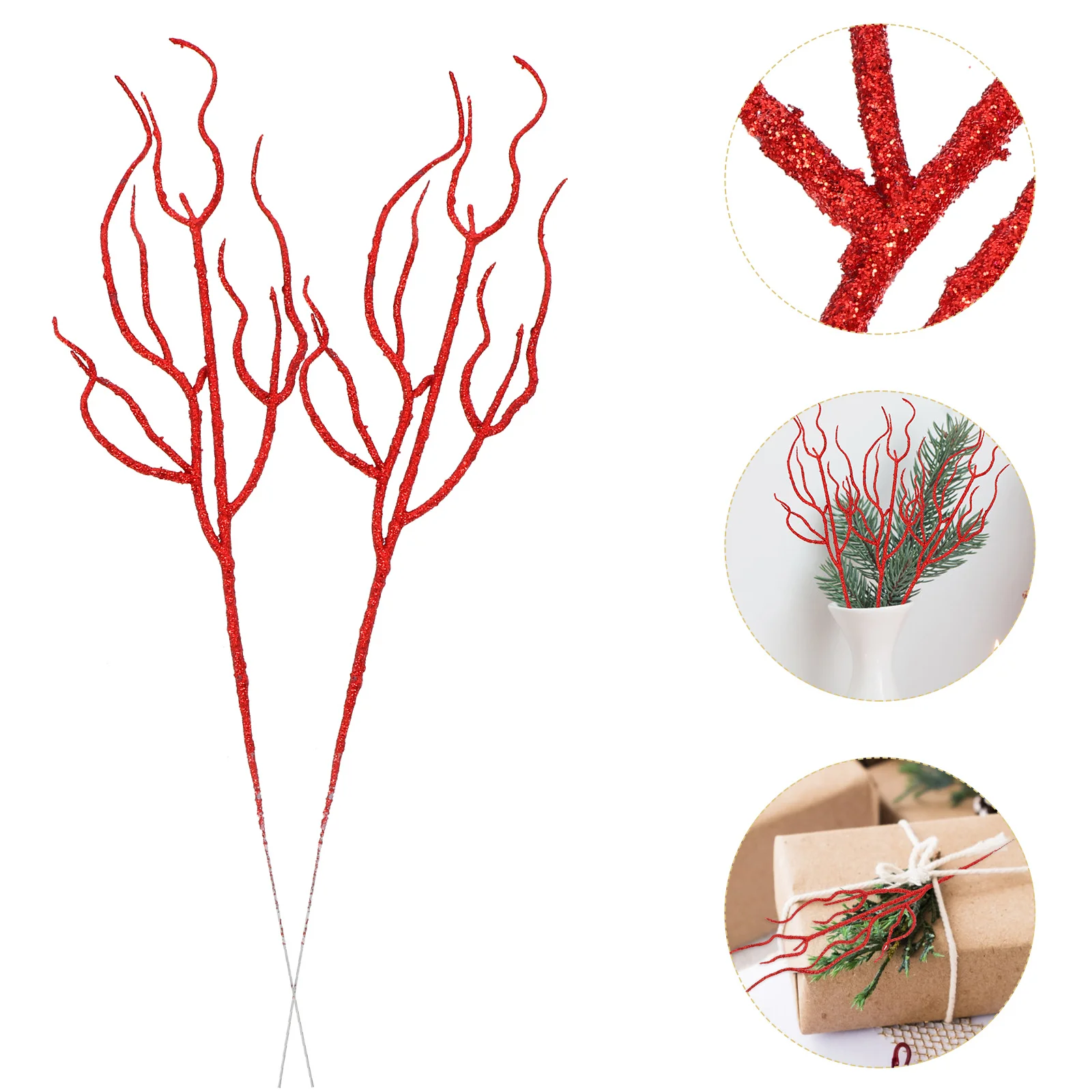 

10pcs Simulated Plant Leaves Christmas Decorative Leaf Xmas Festival Fake Greenery Glittered Craft Party Wreath Garland
