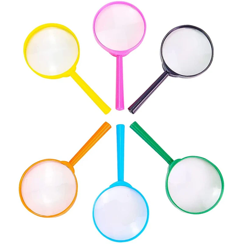 3PCS Cartoon Cute Hand Lens Magnifier Magnifying Glasses Kids School Class Reading Outdoor Observation Exploration Science Toys view 3