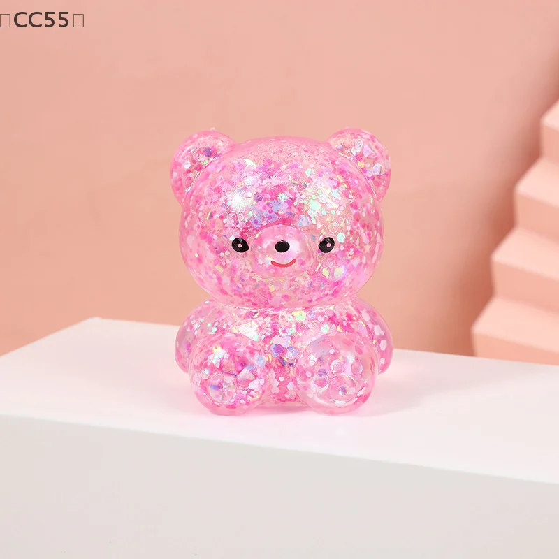 [CC55」 بريق غائر الدب Needoh صغير لطيف الحيوان مكافحة الإجهاد رش الضغط تنفيس ضغط لعبة الدب الدعامة