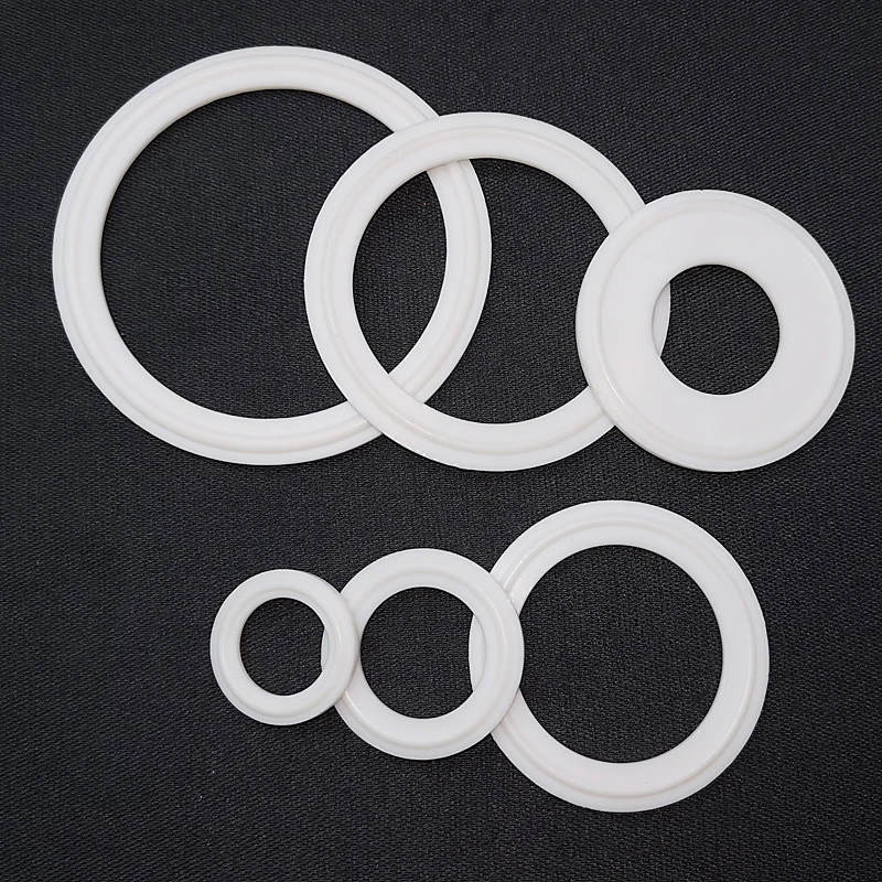 5 Pcs ISO High Quality Pressure Sanitary Food Grade Seal Gaskets, Three Clips PTFE Seal Gaskets, Homemade Diopter Ring