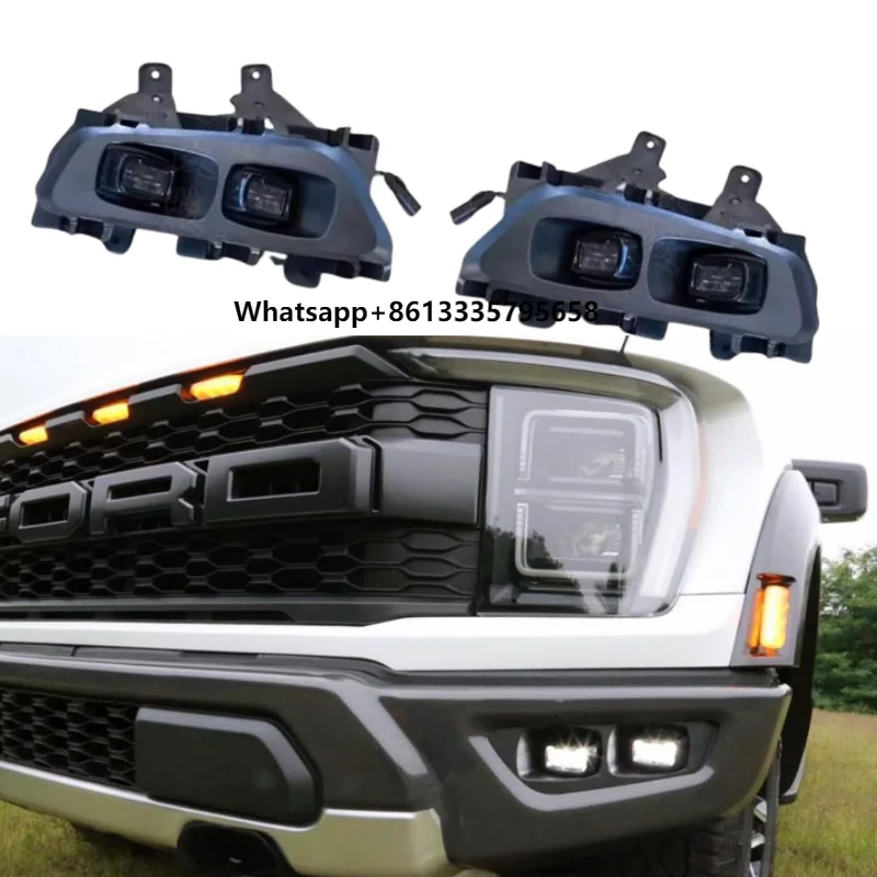 

Front Bumper Car Fog Lamp Drl Corner LED Daytime Running Light for Ford Raptor F150 2022