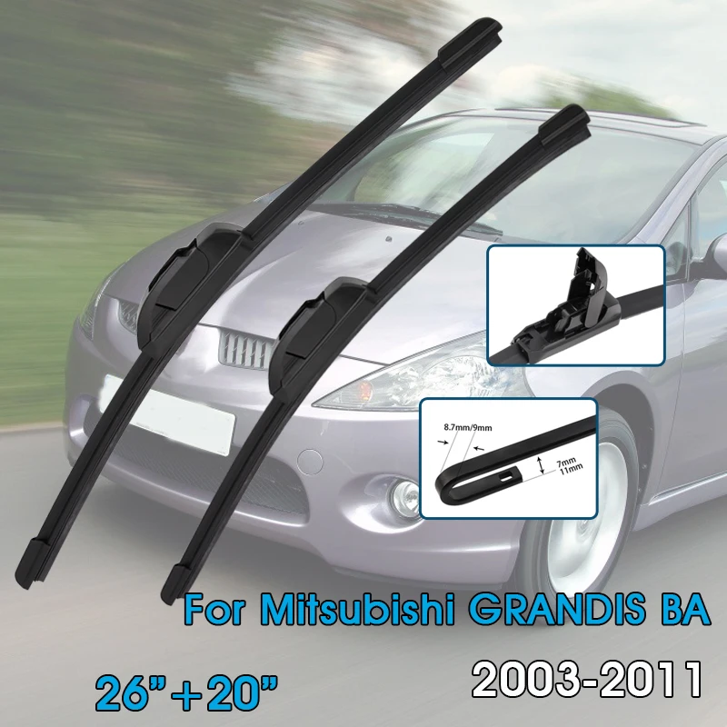Auto Wischer Klingen Für Mitsubishi GRANDIS BA 2003-2011 Windschutzscheibe Windschutz Frontscheibe Klingen Auto Zubehör