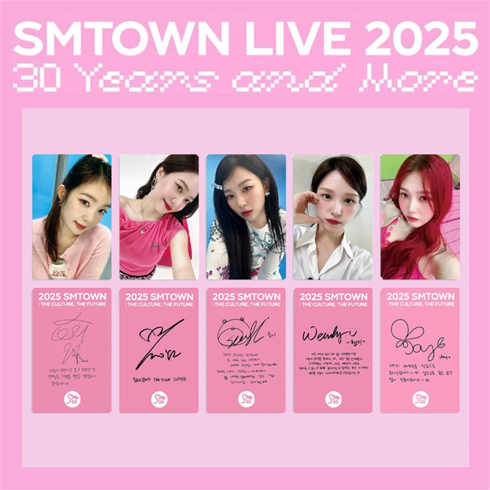 5 unids/set KPOP RedVelvt 2025 SMTOWN tarjetas fotográficas Irene WENDY Joy Yeri SeulGi miembro postal tarjetas Lomo de doble cara colección de Fans