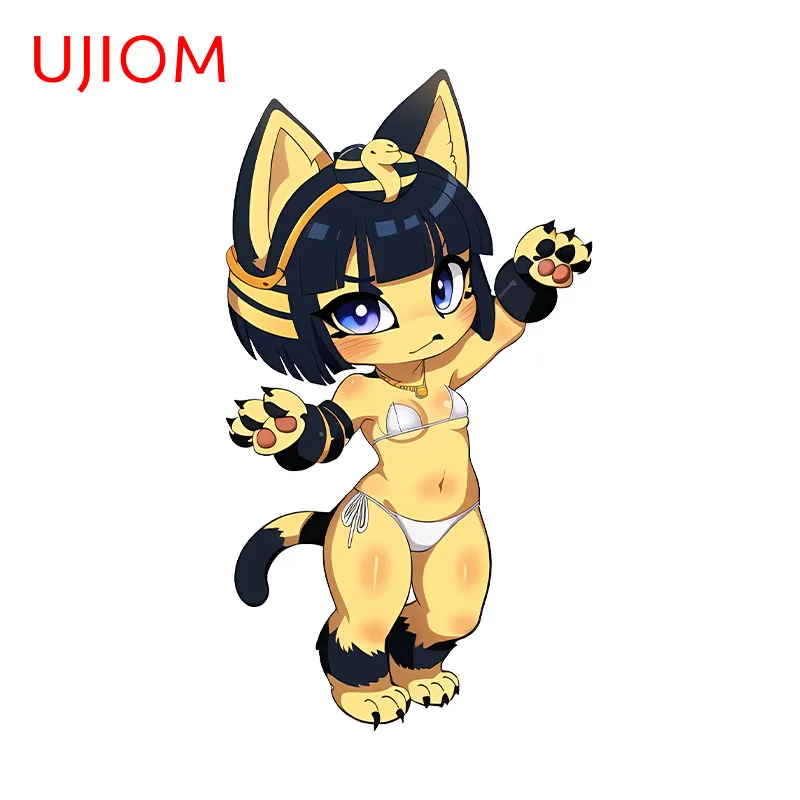 UJIOM Ankha Lovely Cartoon Wall Sticker Interesting Egyptian Cat Graphics Decal Waterproof Batnroom Wallpapers Home Decor