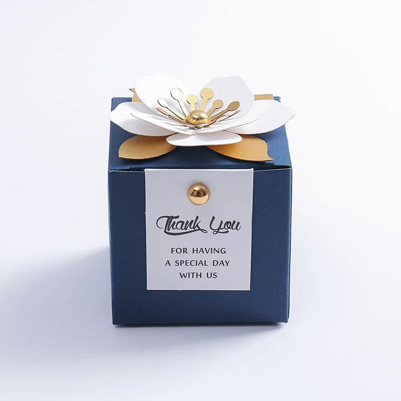Creative Flower Square Wedding Candy Box Exquisite Little Flower Chocolate Box Holiday Party Banquet Anniversary Gift Box