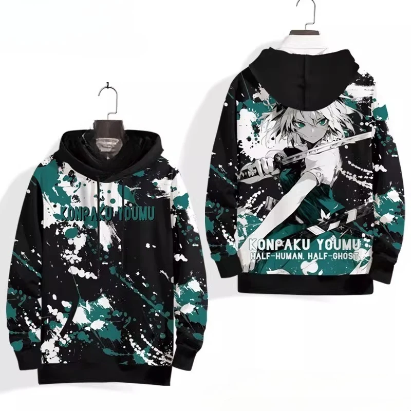 Anime TouHou Project Konpaku Youmu Cosplay Hoodie Women Men Graphic Sweatshirt Streetwear Hip Hop Pullover Hooded Jacket