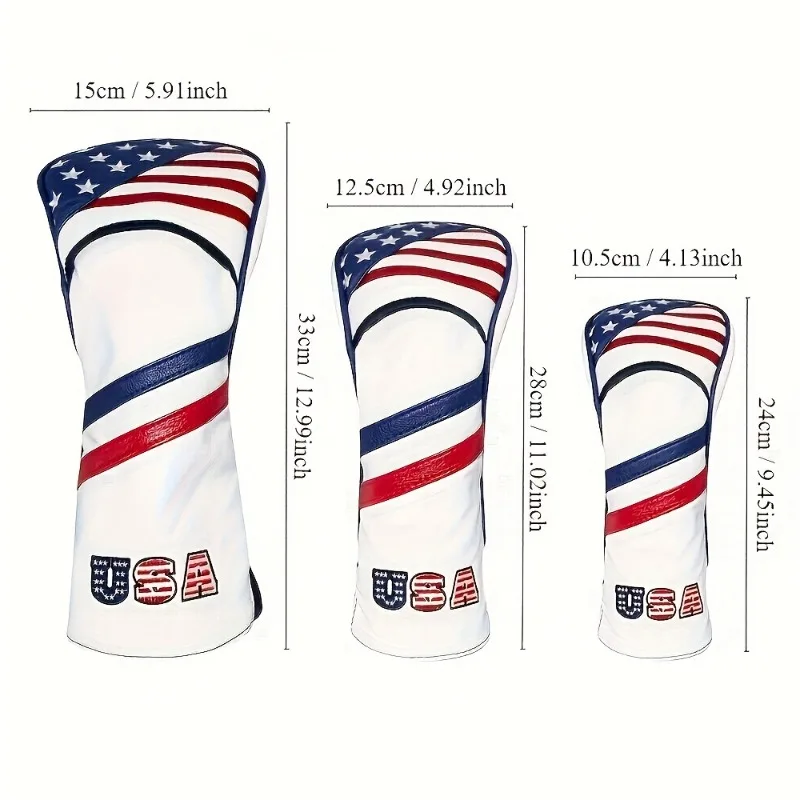غطاء نادي الجولف بتصميم العلم الأمريكي الوطني، ونمط مخطط، وإكسسوارات الجولف، مما يوفر أفضل الحماية #6