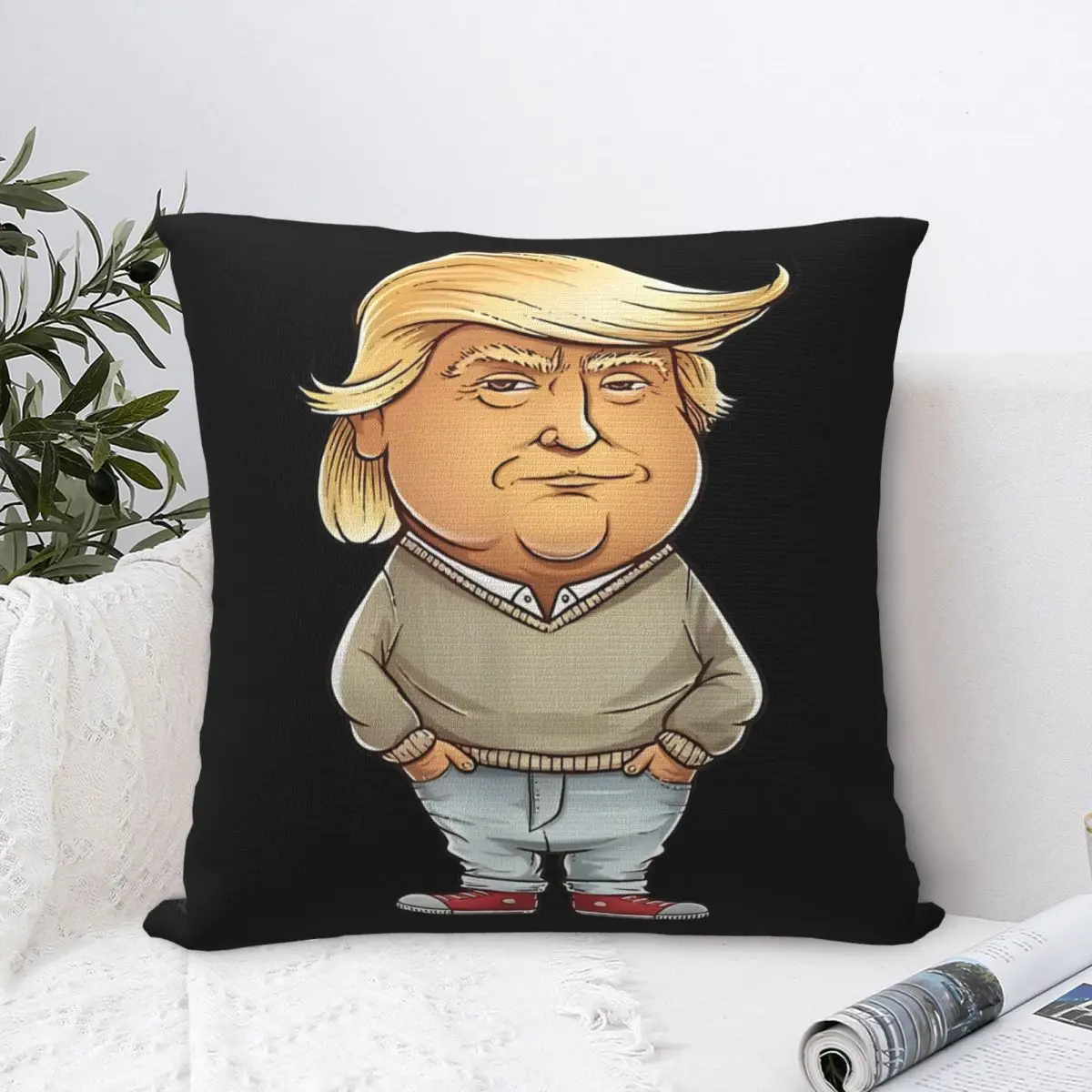 Trump I'm Just A Chill Guy Funny Square Pillow Case Cushion Cover Creative Zippered Decor Pillowcase for Car 18