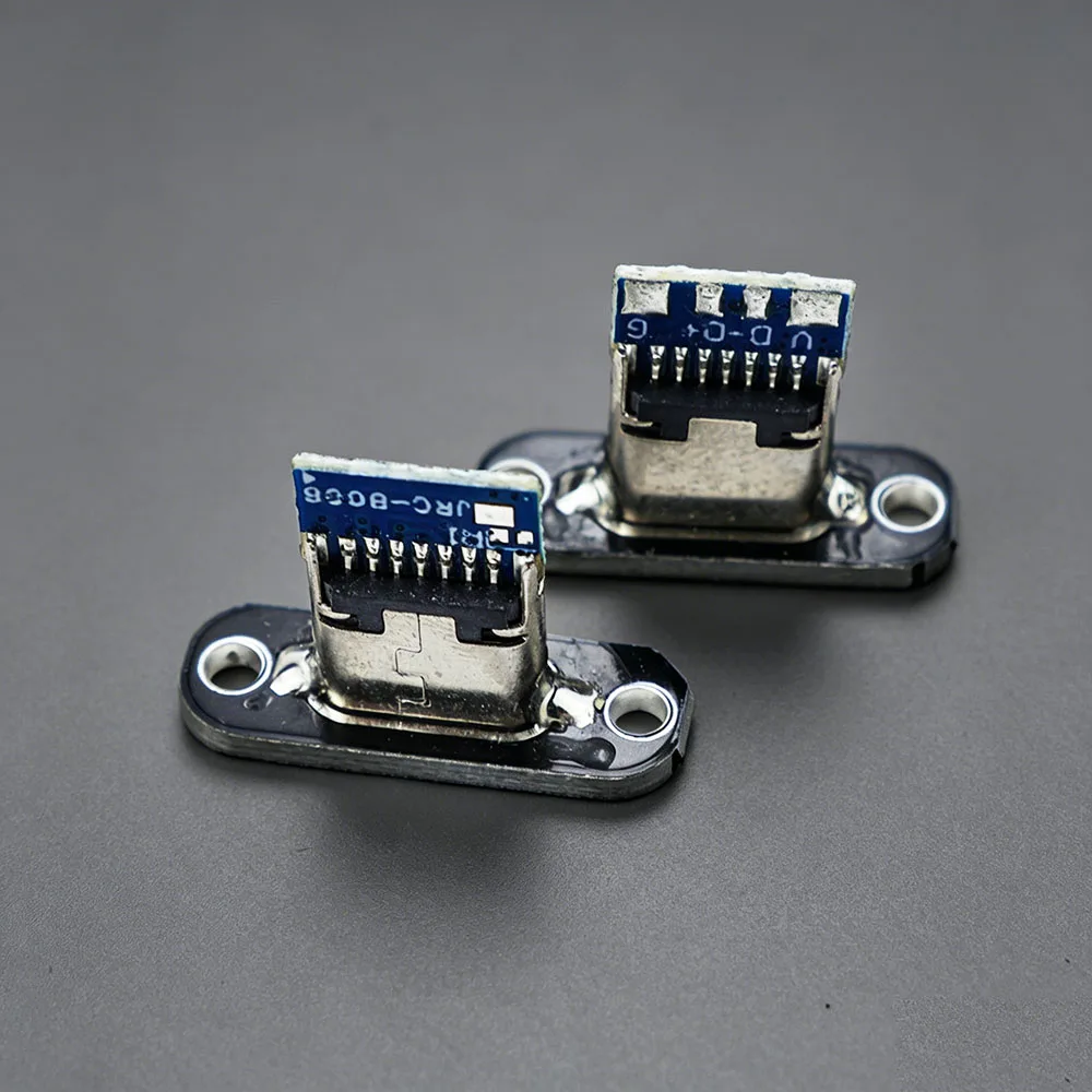 Type-C Female With Fixed Board 5P 6P Welding Charging Port Connector For 3C Industry Of Mobile Communication Equipment