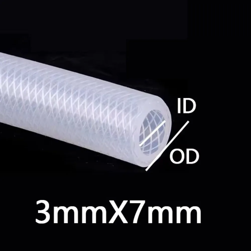 1M Food Grade Tube Thickened High Temperature Resistant Silicone Braided Hose High Pressure Resistant Woven Fiber