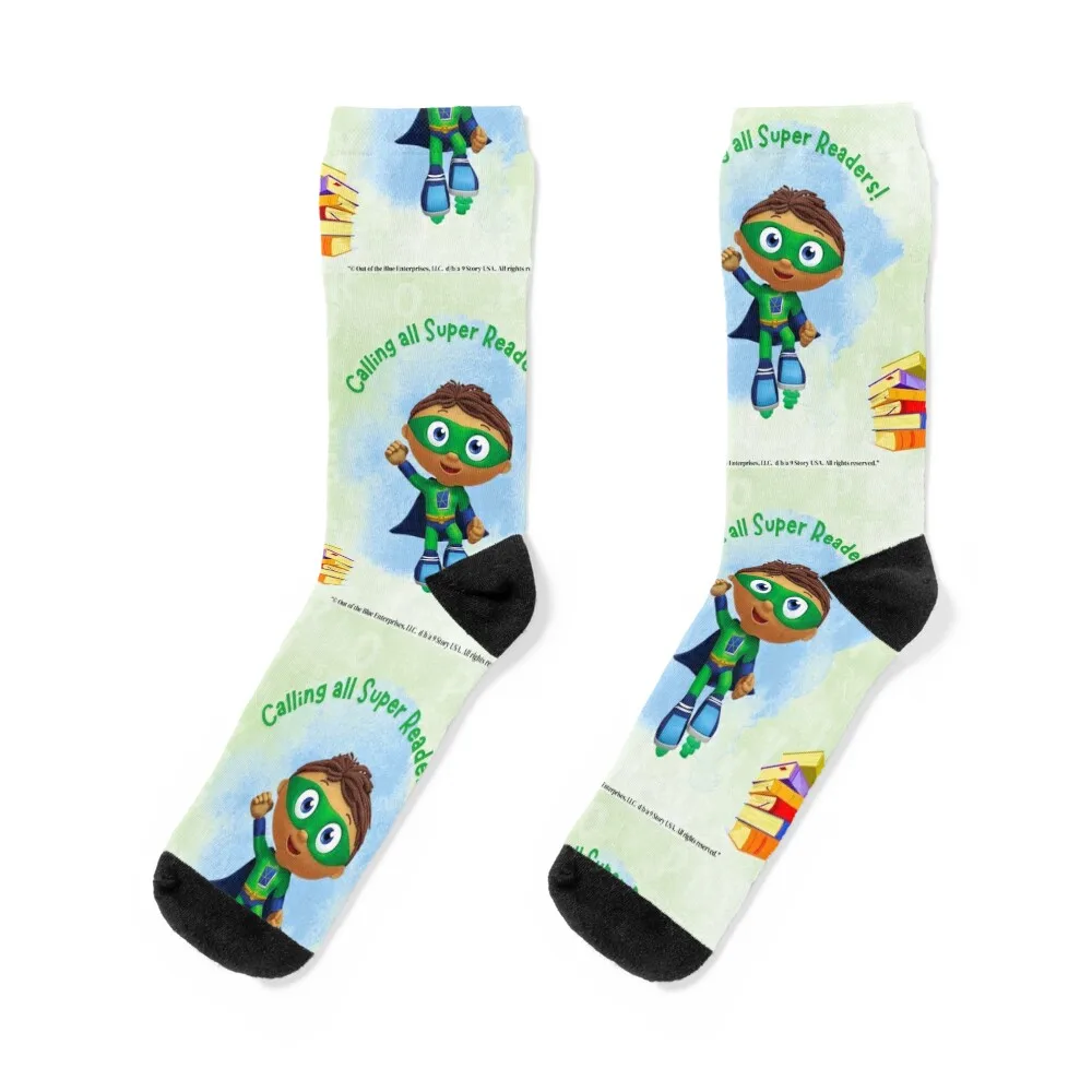 

Calling all Super Readers - Super Why! Socks Non-slip short hiphop Luxury Woman Socks Men's