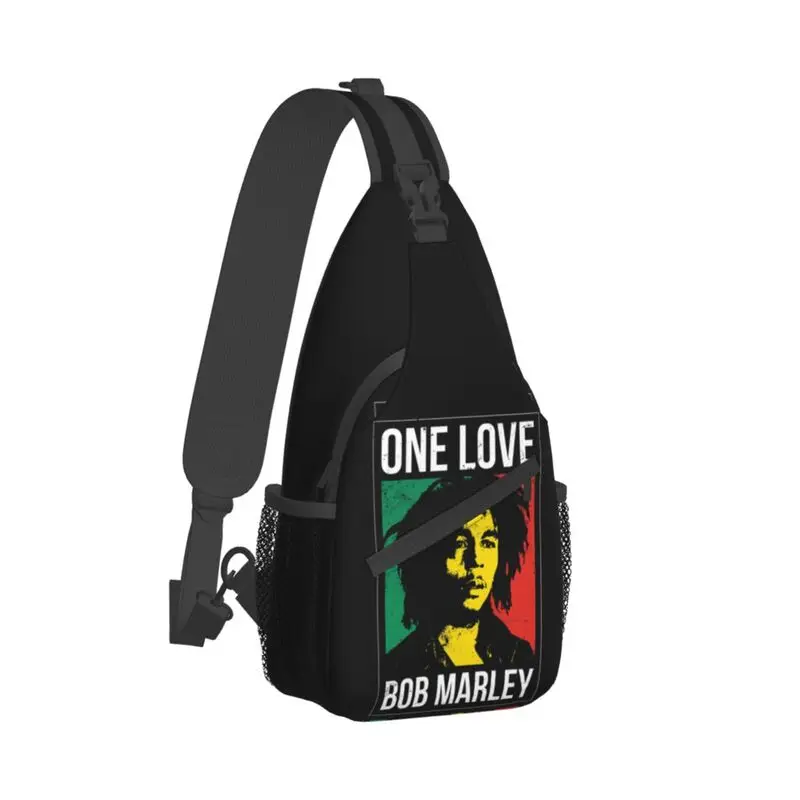 Custom Jamaica Reggae Rock Bob Marley Sling Chest Crossbody Bag Men Cool Shoulder Backpack for Travel Cycling