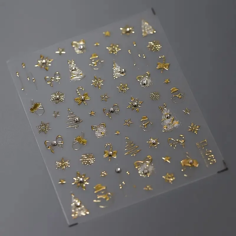 

150pcs Gold-stamped Diamond Christmas Nail Stickers