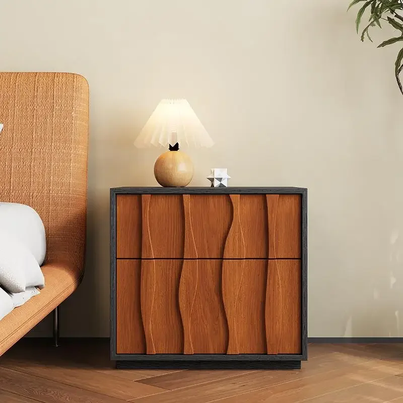 medieval solid wood bedside table, retro carved French  combination cabinet, advanced color matching module