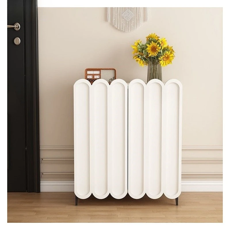 Display Storage Design Shoe Cabinet Simple Wooden Large Hall Shoe Stool Space Saving Scarf Furniture