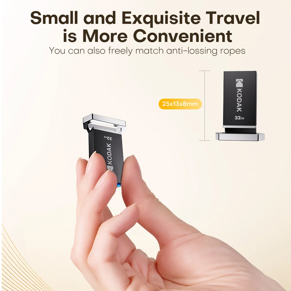 KODAK Flash Drive Mini USB 3.2 Asli Pendrive 140M/s K113 Memory Stick USB Perangkat USB Kecepatan Tinggi 32G 64G 128G untuk Mobil PC
