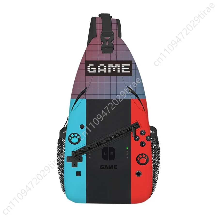 Games Console Small Chest Bag Men's and Women's Kids Best Gift 2D Flat Cartoon Large Capacity Outdoor Sports Leisure Fashion Bag
