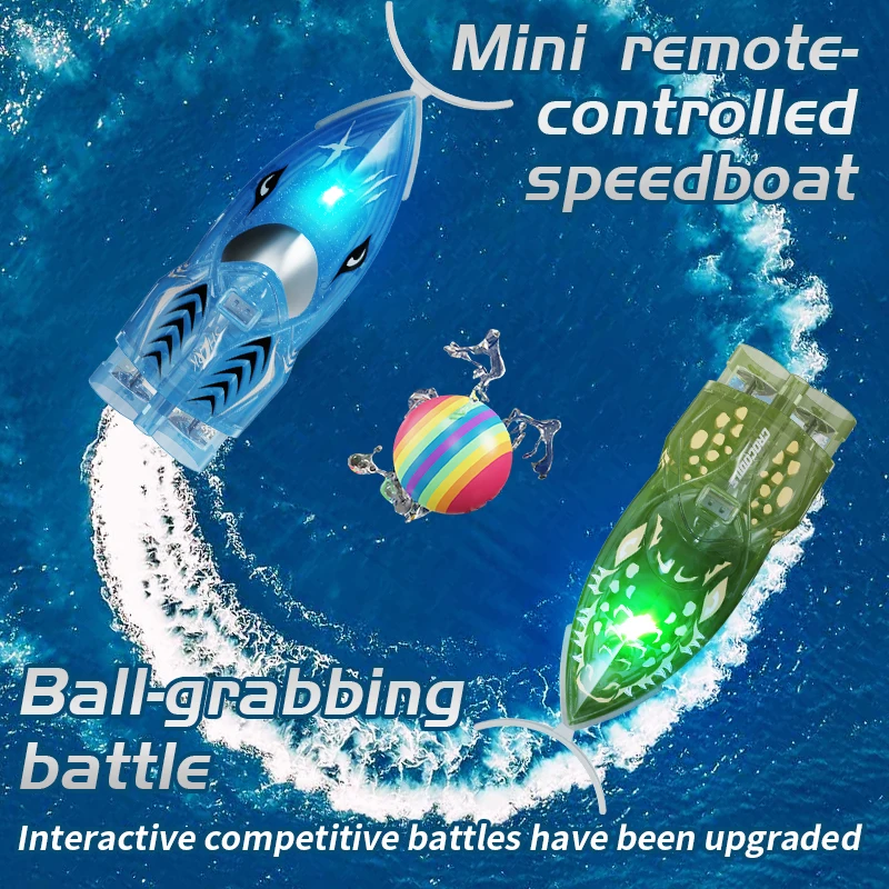 

2,4G RC Лодка Grab-Ball Battle Мини-лодка с дистанционным управлением со светодиодной подсветкой Лодка для трюков Летняя водная игрушка Игрушки для бассейна Модели Подарки