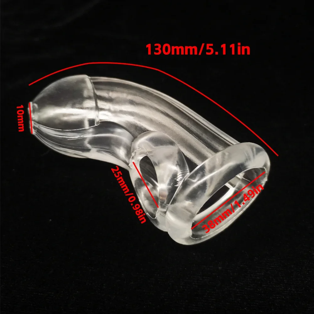 كيس الصفن القضيب توسيع الانتصاب قابلة لإعادة الاستخدام القضيب لمط الذكور العفة قفص حلقة مكافحة قبالة حلقة كم الجنس لعب للرجال 18 + #4