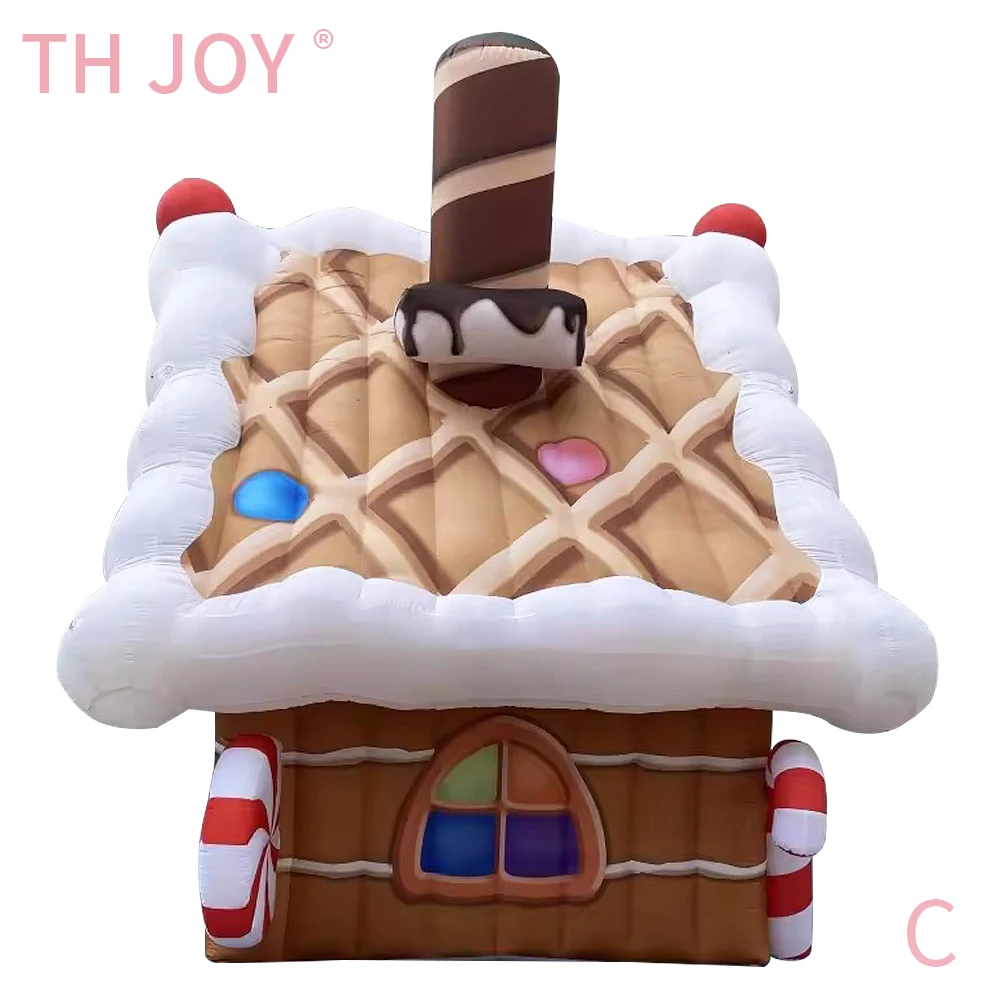 Schnelles Luftschiff zur Tür, 2025 aufblasbares Weihnachtsmann-Grotto, 3 x 3 m, maßgeschneidertes aufblasbares Weihnachtsmann-Zelt, Weihnachtshaus zur Dekoration
