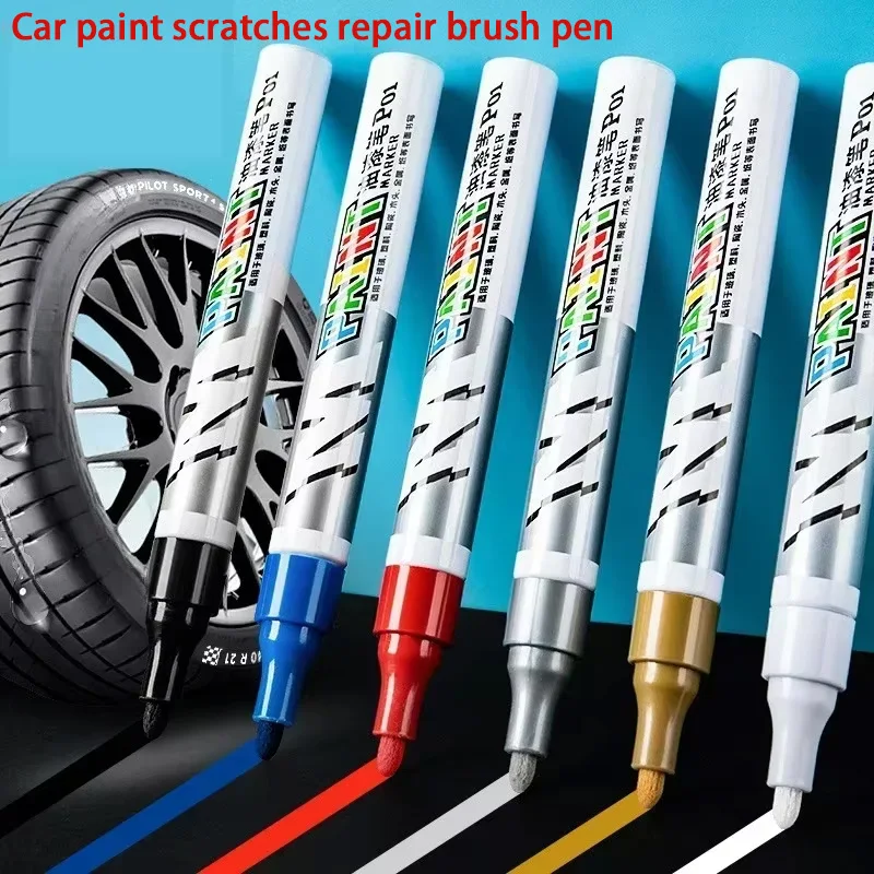 Waterproof Car Paint Scratch Repair Brush Pen Automotive Black White Silver Red - Tire Tread Care Water Marker Pen