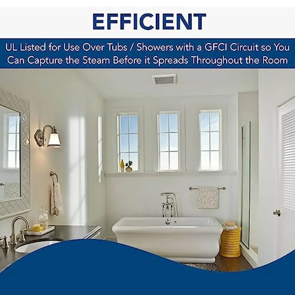 مروحة تهوية هادئة 80 CFM تركيب الحمام مروحة عادم قوية وفعالة مع تقنية المثبط TrueSeal مدرج UL