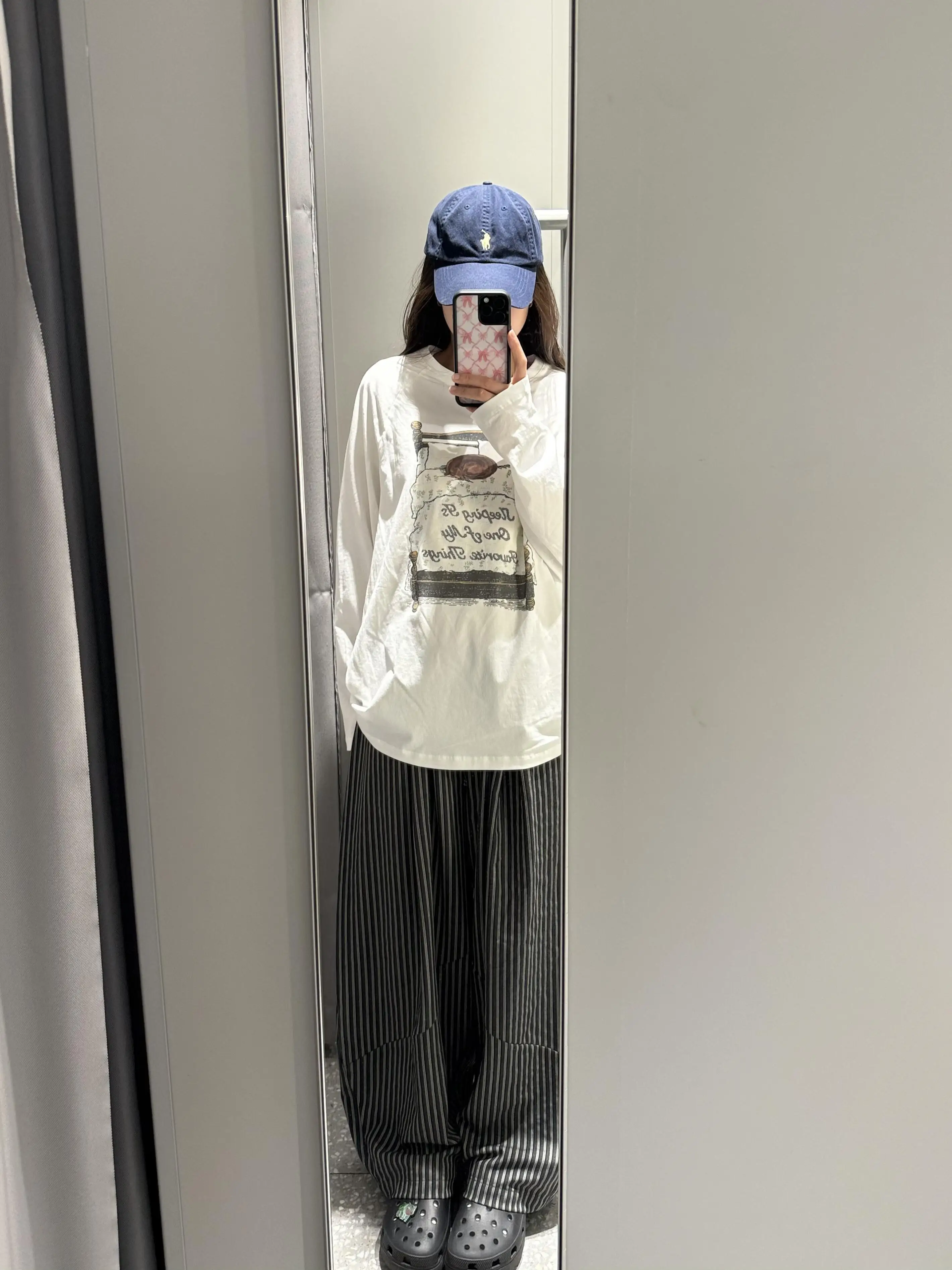 Retro American Hand-drawn Graffiti Print Long Sleeve T-shirt Women's Casual Loose Fit Pure Cotton Heavyweight Spring New Style