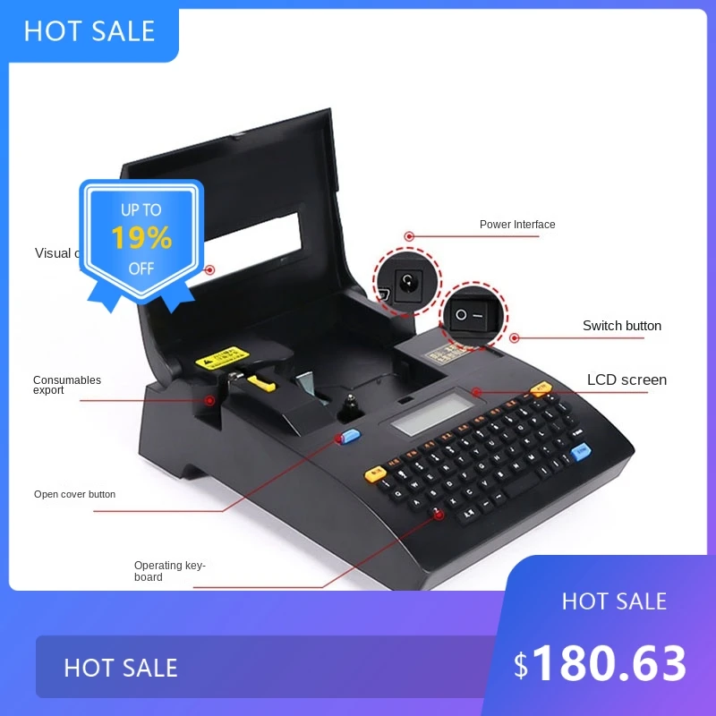 

7220Useful LK-320p Cable ID Printer+Can Connect PC Electronic Lettering Machine PVC Tube Printer Wire Mark Machine Line mark