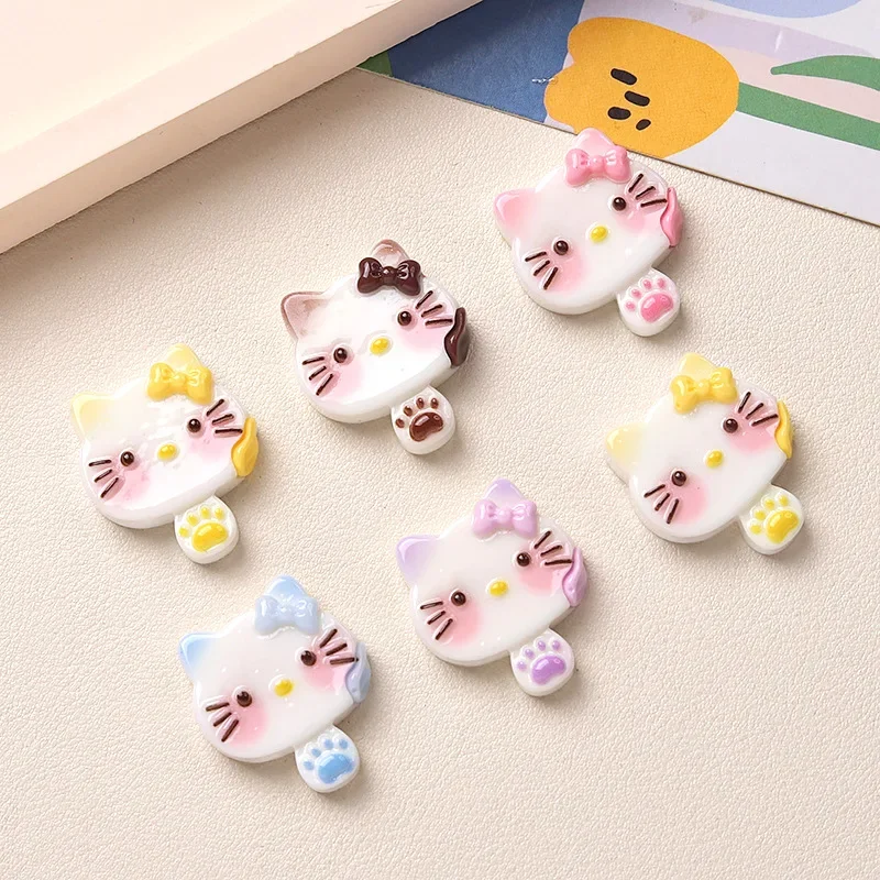 5pcs/lot New KT Cat Head resin Flat back Decoration scrapbook diy Embellishments jewelry Making