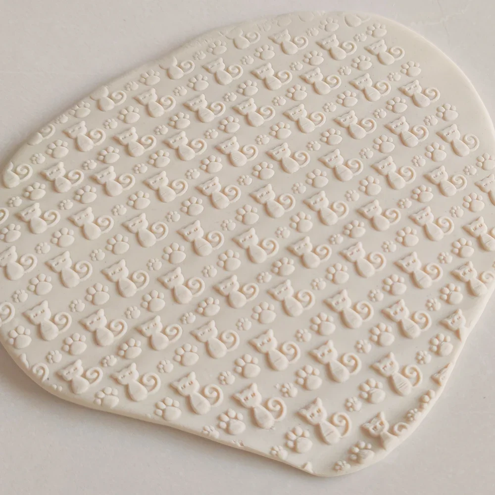 

DIY Polymer Clay Tools Lovely Cats Pattern Acrylic Roller Embossed Rolling Pin for Crafts