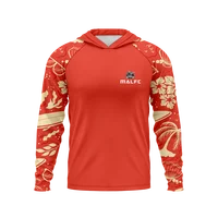 MALFC Ropa de pesca Hombres Capucha Camisa de pesca Camiseta de pesca de manga larga protección uv