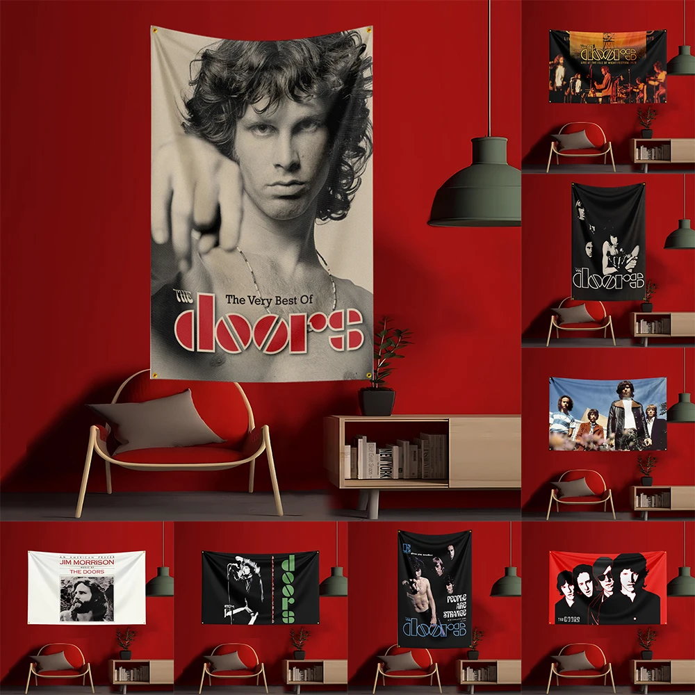 

90X150CM Heavy Rock Band-D-doorss Flag Polyester Digital Printing Banner for Bedroom Wall Art Out Door Tapestry Decoration