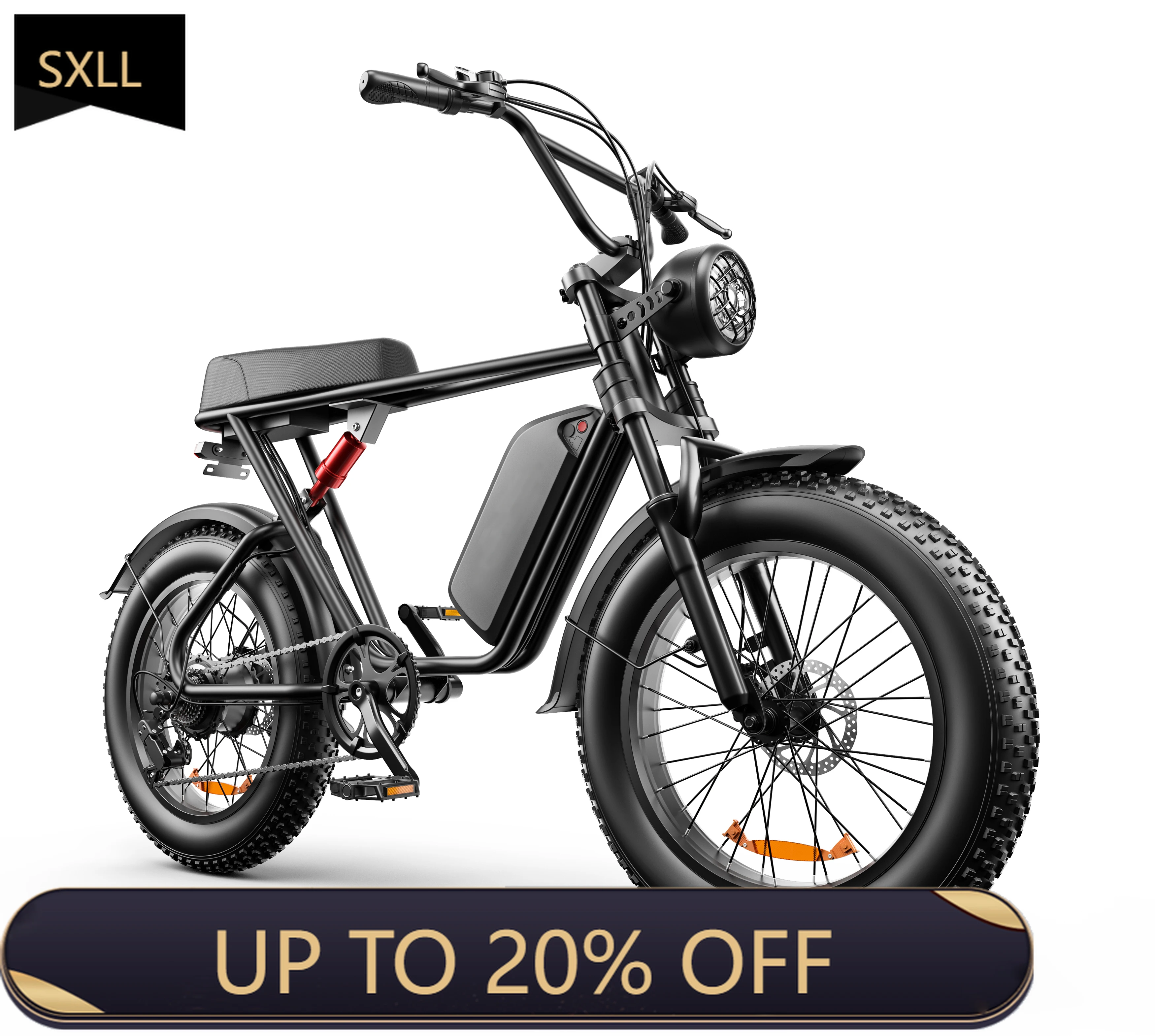 

SXLL Electric Bike with Removable Battery 7-Speed Electric Fat Tire Bike Adult Mountain Electric Bike
