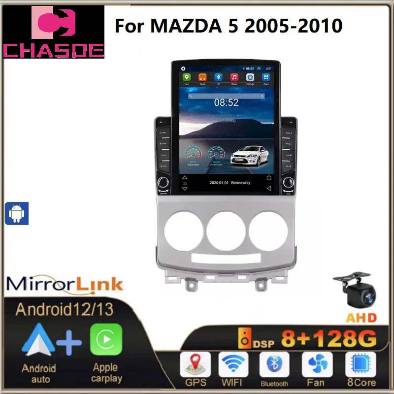 TESLA Android 13 1G+16G Quad Core Car DVD Player for MAZDA 5 2005-2010 Video Radio Stereo Audio GPS WIFI BT IPS DSP