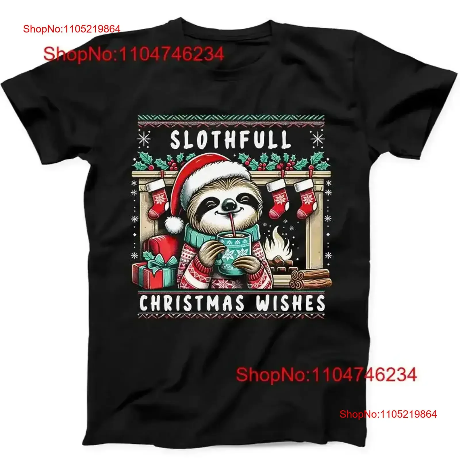 

Ленивые рождественские пожелания, уютная забавная черная футболка с ленивцем 197, винтажная стираная модная мужская универсальная стильная винтажная стираная футболка 197