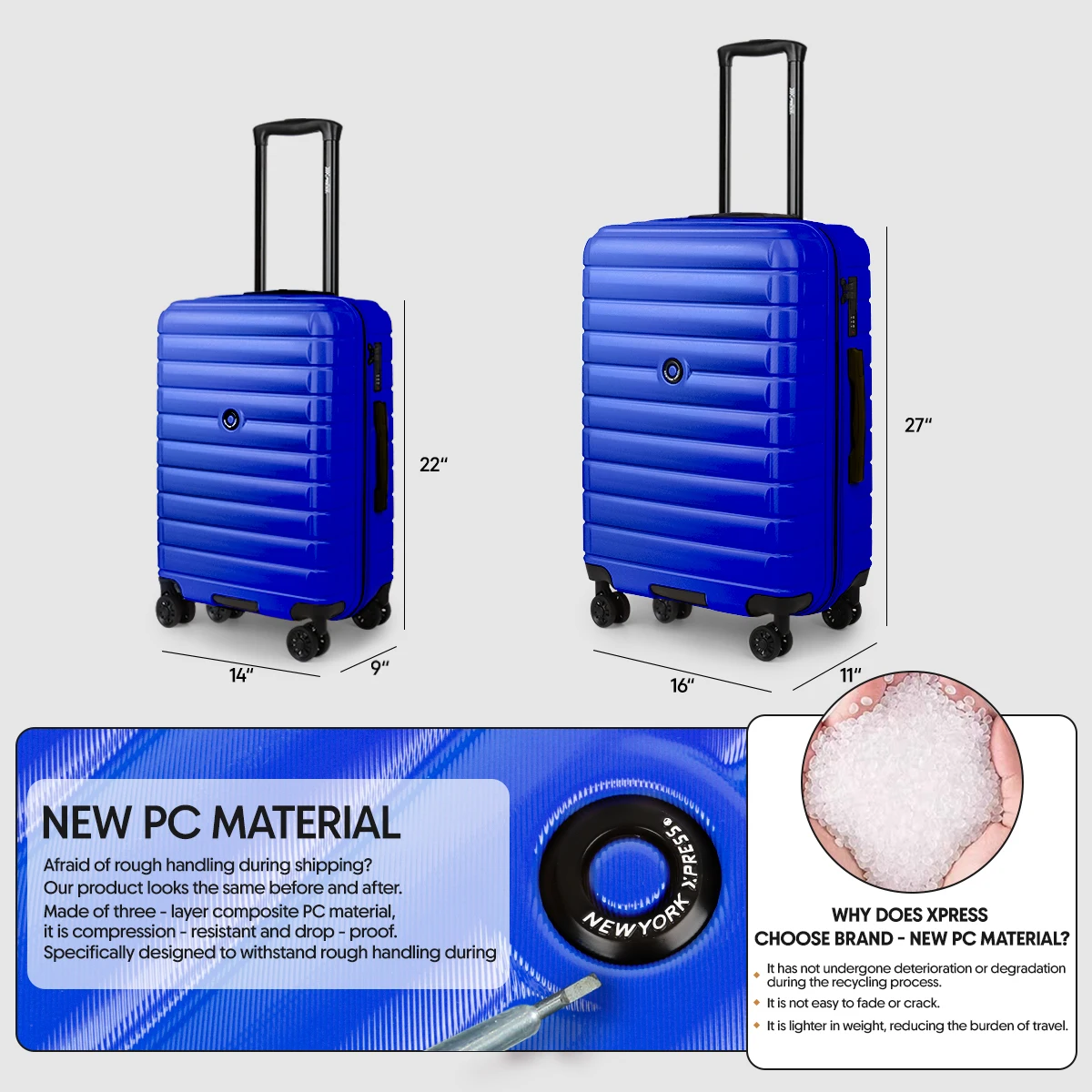 Zestaw 2 walizek twardych z tw – Expandable Hard Shell Luggage Set recenzja i cena